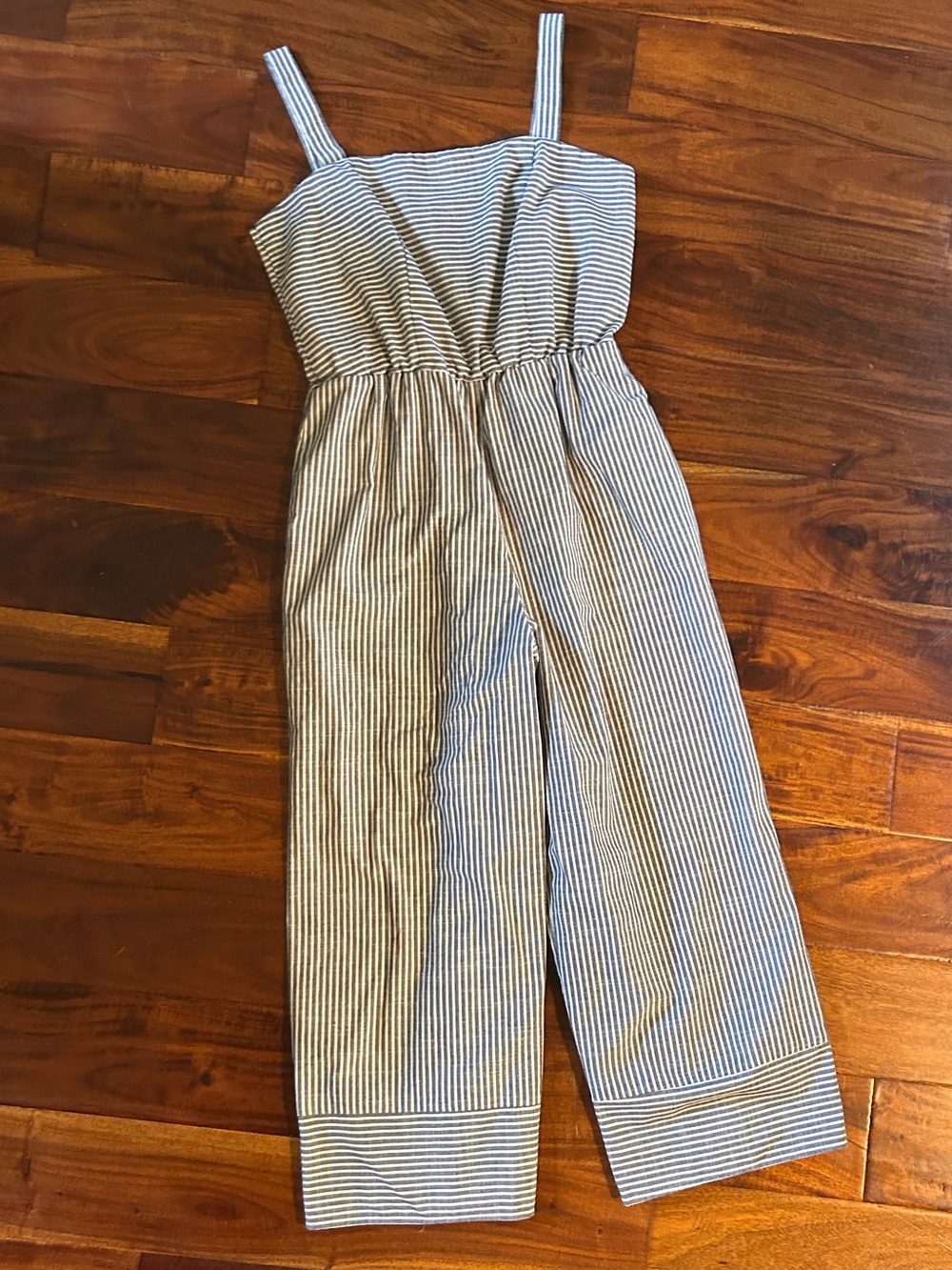 Speechless Navy and White Striped Wide-Leg Jumpsuit